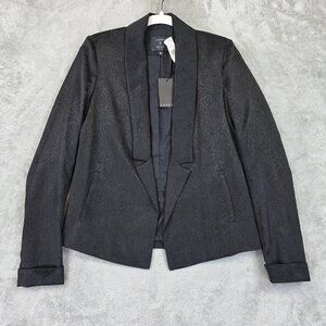 Laveer Savoy Blazer Womens 0 Black Paisley Jacquard Shawl Tuxedo Jacket Made USA